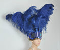 Load image into Gallery viewer, Navy Showgirl Open Face Ostrich feather Headdress.
