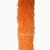 12-lagige orangefarbene Luxus-Straußenfederboa, 180 cm lang.