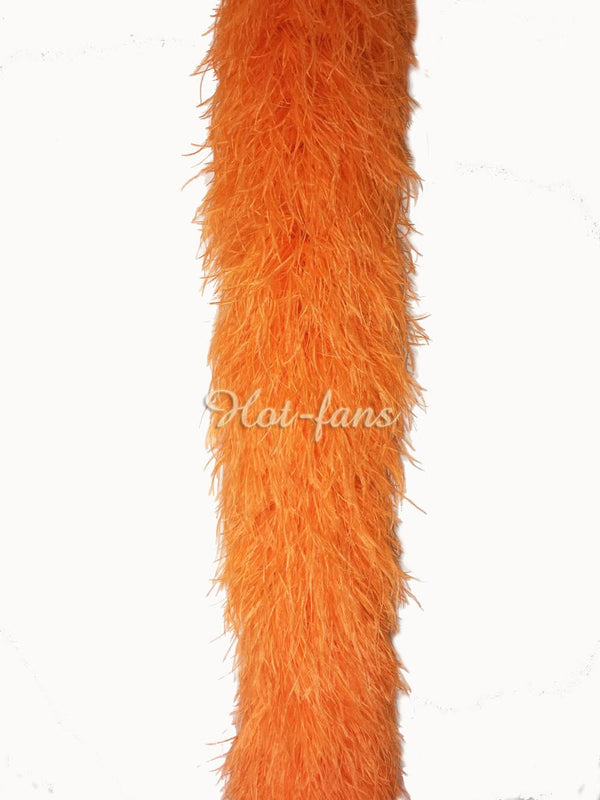Boa de plumas de avestruz de lujo naranja 12 capas 71