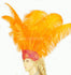 オレンジ色のショーガール オープンフェイス ダチョウの羽の頭飾り。