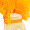 Tocado de plumas de avestruz de cara abierta de corista naranja.