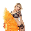 2 layers orange Ostrich Feather Fan 30"x 54" with leather travel Bag.