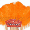 Espalda de plumas de avestruz estilo majestuoso abierto en color naranja.