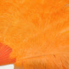 XL 2 Layers orange Ostrich Feather Fan 34''x 60'' with Travel leather Bag.