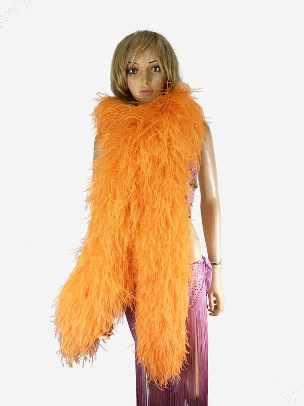20 ply orange Luxury Ostrich Feather Boa 71