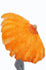 Abanico XL 2 capas naranja de plumas de avestruz 34''x 60 '' con bolsa de viaje de cuero.