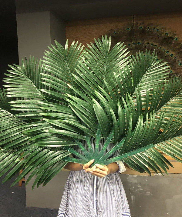 abanico de hojas de palma.