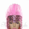 Rosa Feder-Pailletten-Krone, Las Vegas-Tänzerin, Showgirl-Kopfbedeckung, Kopfschmuck.