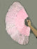 Ventilador de pena de avestruz rosa Marabou 21 "x 38" com bolsa de couro de viagem.