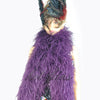 Boa de plumas de avestruz de lujo púrpura oscuro de 20 capas 71 "de largo (180 cm).