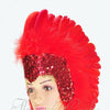 Røde fjer pailletter krone Las Vegas danser showgirl hovedbeklædning hovedbeklædning.