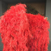Ventilador de cachoeira vermelho fofo burlesco Penas de avestruz Boa Ventilador 42&quot; x 78&quot;.