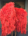 Abanico de cascada rojo esponjoso burlesco, boa de plumas de avestruz, 42 &quot;x 78&quot;.