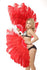 2 layers red Ostrich Feather Fan 30"x 54" with leather travel Bag.