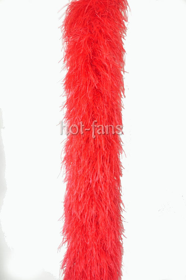 Boa de penas de avestruz luxuosa vermelha de 20 camadas 71