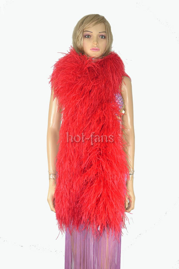 20 ply red Luxury Ostrich Feather Boa 71