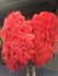 4-х слойный веер из красных страусиных перьев Burlesque, 67 дюймов, дорожная кожаная сумка.