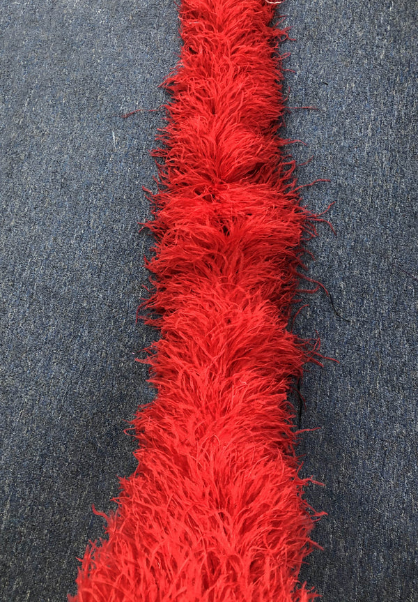 Boa de plumas de avestruz de lujo roja de 25 capas 71
