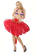 Load image into Gallery viewer, Red single layer Ostrich Feather Fan with leather travel Bag 25"x 45".
