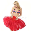 Red single layer Ostrich Feather Fan with leather travel Bag 25"x 45".