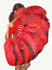 A pair Single layer Double side Red & black Ostrich Feather Fan with Travel leather Bag.