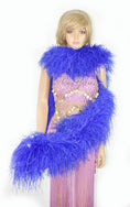 Load image into Gallery viewer, 20 ply royal blue Luxury Ostrich Feather Boa 71"long (180 cm).
