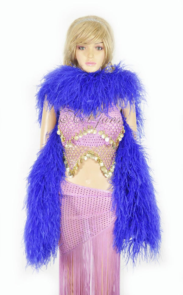 20 ply royal blue Luxury Ostrich Feather Boa 71
