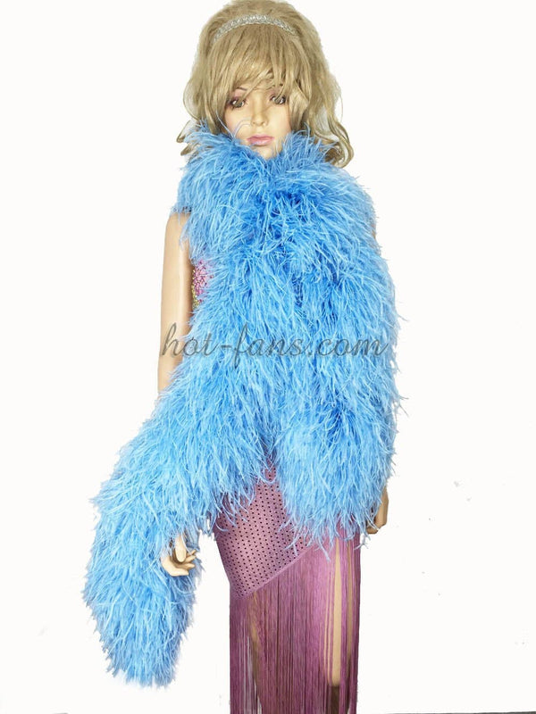 20 ply Sky blue Luxury Ostrich Feather Boa 71