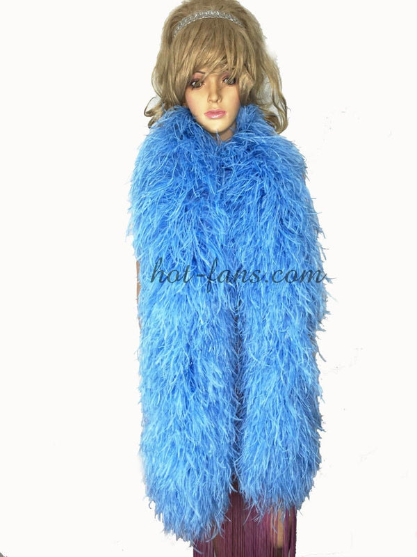 20 ply Sky blue Luxury Ostrich Feather Boa 71"long (180 cm).