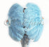 A pair Sky blue Single layer Ostrich Feather fan 24"x 41" with leather travel Bag.