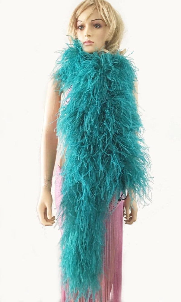 12 ply teal Luxury Ostrich Feather Boa 71