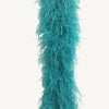 Boa de plumas de avestruz de lujo de 12 capas de color verde azulado de 180 cm de largo.