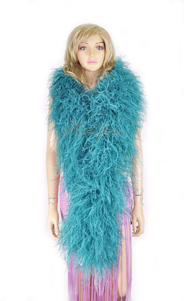 20 ply teal Luxury Ostrich Feather Boa 71