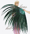 Load image into Gallery viewer, Forest Green Luxury 71" Tall huge Pheasant Feather Fan with Travel leather Bag.
