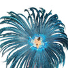huge Teal Tall Pheasant Feather Fan Burlesque Perform Friend.