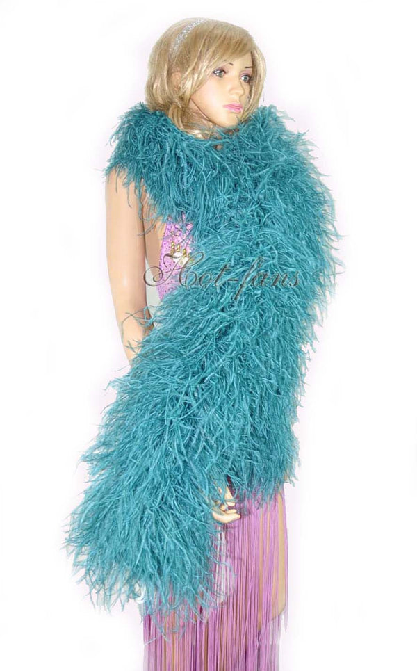 20 ply teal Luxury Ostrich Feather Boa 71"long (180 cm).