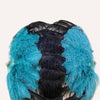 Abanico de plumas de avestruz XL de 2 capas, color verde azulado y negro, de 34&#39;&#39;x 60&#39;&#39; con bolsa de viaje de cuero.