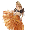 2 layers topaz Ostrich Feather Fan 30"x 54" with leather travel Bag.