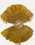 Load image into Gallery viewer, Topaz Ostrich & Marabou Feathers fan 27"x 53" with Travel leather Bag.
