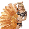 2 layers topaz Ostrich Feather Fan 30"x 54" with leather travel Bag.