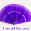 violettes Set bestehend aus 4 Fasanen-Fächerstäben mit einer Länge von 15,5 cm und Hardware-Montagesatz.
