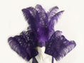 Load image into Gallery viewer, Violet Ostrich Feather Open Face Headdress & backpiece Set.
