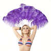 A pair violet Single layer Ostrich Feather fan 24"x 41" with leather travel Bag.