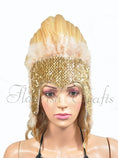 Load image into Gallery viewer, Wheat feather sequins crown las vegas dancer showgirl headgear headdress.
