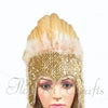 Wheat feather sequins crown las vegas dancer showgirl headgear headdress.