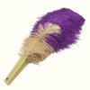 Mezcle un abanico de plumas de avestruz de 2 capas de color morado oscuro y trigo de 30&#39;&#39;x 54&#39;&#39; con una bolsa de cuero de viaje.