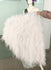 Burlesque Fluffy white Waterfall Fan Ostrich Feathers Boa Fan 42"x 78".