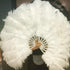 hvid Struds & Marabou Feathers blæser 27 "x 53" med Travel læder taske.