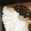 hvid Struds & Marabou Feathers blæser 27 "x 53" med Travel læder taske.
