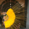 yellow Marabou & Pheasant Feather Fan 29"x 53" with Travel leather Bag.